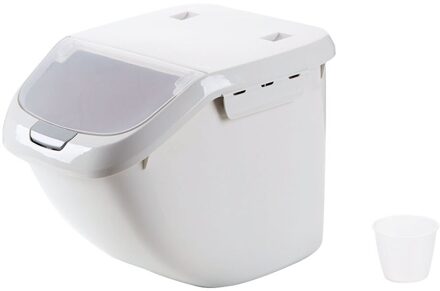 Otherhouse Rijst Container Keuken Voedsel Rijst Opbergdoos Meel Graan Granen Container Stofdicht Keuken Organizer Automatische Deksel M grijs