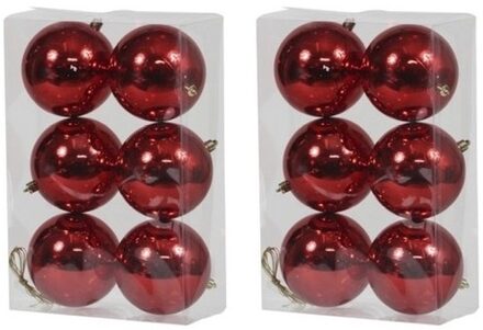 Othmar decorations 12x Rode kerstballen 10 cm kunststof glans