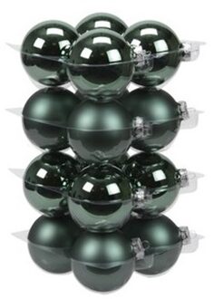 Othmar decorations 16x Emerald groene glazen kerstballen 8 cm mat/glans