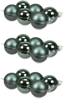 Othmar decorations 18x stuks glazen kerstballen emerald groen (greenlake) 8 cm mat/glans