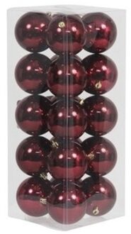 Othmar decorations 20x Kunststof kerstballen glanzend bordeaux rood 8 cm kerstboom versiering/decoratie - Kerstbal