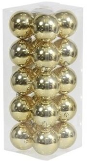 Othmar decorations 20x Kunststof kerstballen glanzend goud 8 cm kerstboom versiering/decoratie - Kerstbal Goudkleurig