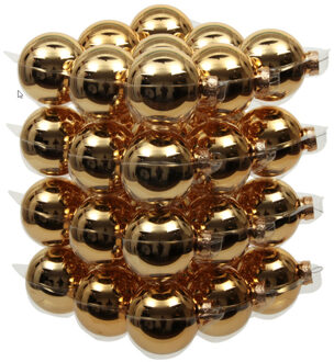 Othmar decorations 36x Gouden glazen kerstballen 4 cm glans - Kerstbal Goudkleurig