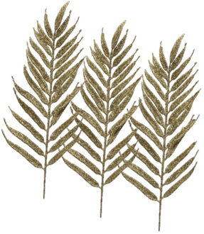 Othmar decorations 36x Gouden glitter bladeren/bladtakken kerstdecoratie 29 cm
