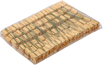 Othmar decorations Decoratie cadeautjes - prikkers - 60x st - goud - 2,5 cm - glitter - mini cadeaus