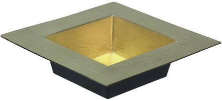 Othmar decorations Decoratie plateau/tray - goud - 20 x 20 cm - kunststof - vierkant - Decoratieve Schaal (binnen) Goudkleurig