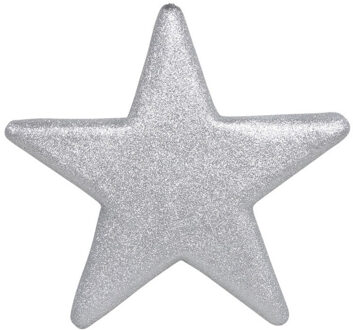 Othmar decorations Decoratie ster - zilver - 40 cm - kunststof - glitter - hangdecoratie - kerstversiering