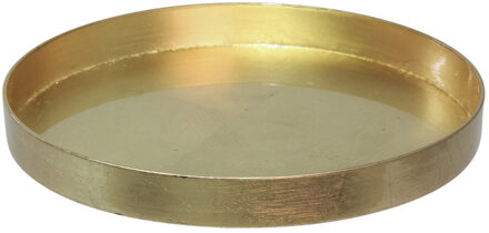 Othmar decorations Dienblad/kaarsenplateau - goud - D27 cm - kunststof - rond