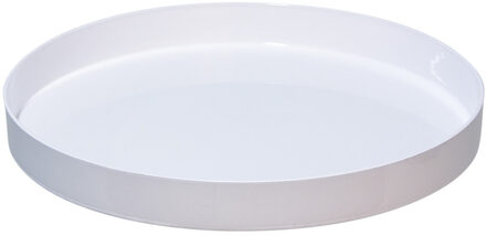 Othmar decorations Dienblad/kaarsenplateau - wit - D27 cm - kunststof - rond