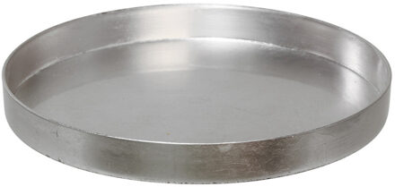 Othmar decorations Dienblad/kaarsenplateau - zilver - D27 cm - kunststof - rond
