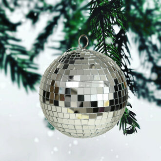 Othmar decorations Grote discobal kerstballen - 3x - zilver - 15 cm - kunststof