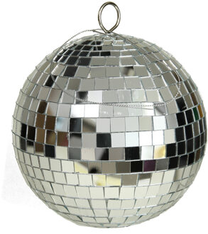 Othmar decorations Grote discobal kerstballen - zilver - 15 cm - kunststof