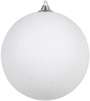 Othmar decorations Grote kerstbal - glitters - wit - 18 cm - Kerstbal