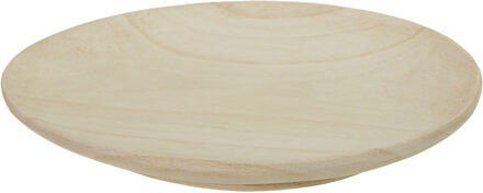 Othmar decorations Kaarsenbord/decoratie schaal - hout - D20 x H2 cm