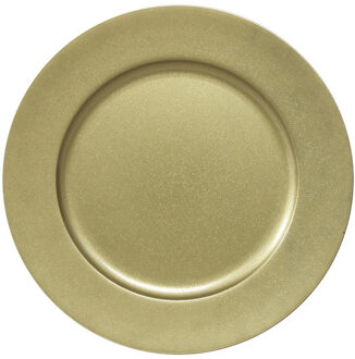 Othmar decorations Kaarsenbord - goud glitters - D33 cm - kunststof - kaarsen onderborden
