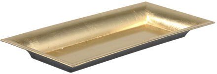 Othmar decorations Kaarsenbord/plateau - goud - 28 x 12 cm - kunststof - rechthoekig
