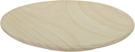 Othmar decorations kaarsenbord - plateau - rond - hout - D27 x H2 cm - stompkaarsen of led kaarsen