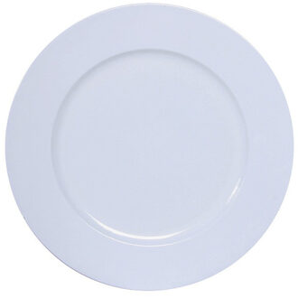 Othmar decorations Kaarsenbord - wit glimmend - D33 cm - kunststof - kaarsen onderborden