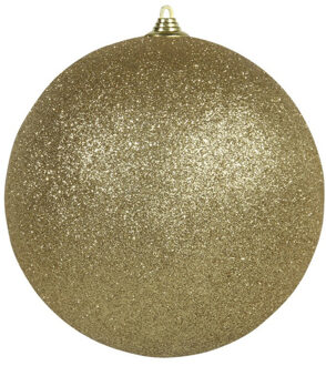 Othmar decorations Kerstbal - groot - goud - D18 cm - kunststof - glitter afwerking - kerstversiering