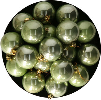 Othmar decorations kerstballen - 18x st- 6 cm - salie groen - kunststof - Kerstbal