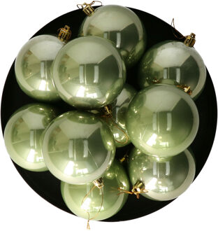 Othmar decorations kerstballen - 18x stuks - 8 cm - salie groen - kunststof