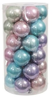 Othmar decorations Kerstballen - 30x stuks - 6 cm - pastel kleuren - kunststof - onbreekbaar Multi pasel