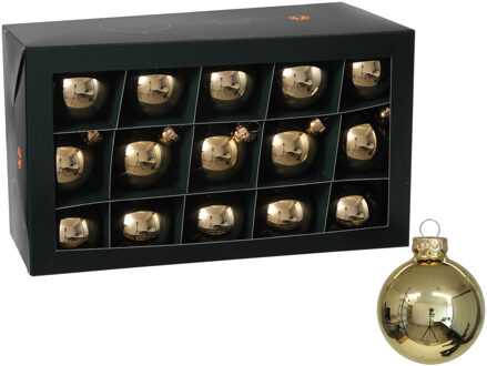 Othmar decorations Kerstballen - 30x stuks - goud - glas - 6 cm - glans - kerstversiering