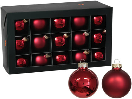 Othmar decorations Kerstballen - 30x stuks - rood - glas - 6 cm - glans/mat
