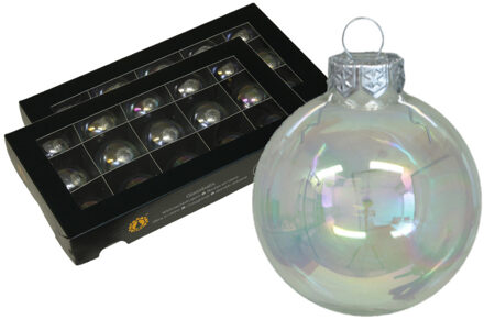 Othmar decorations Kerstballen - 30x stuks - transparant parelmoer - glas - 4 cm