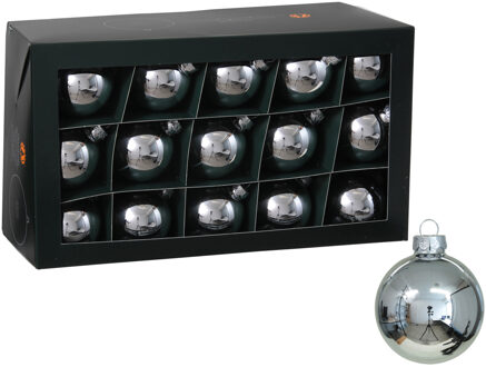 Othmar decorations Kerstballen - 30x stuks - zilver - glas - 6 cm - glans