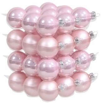 Othmar decorations kerstballen - 36x st - roze - D4 cm - glas - Kerstbal