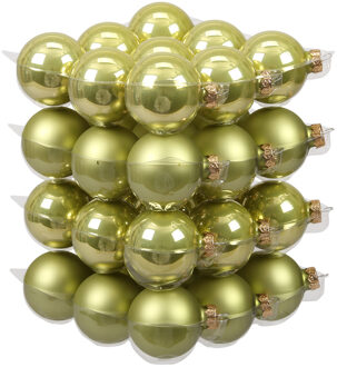 Othmar decorations kerstballen - 36x st - salie groen - D6 cm - glas - Kerstbal