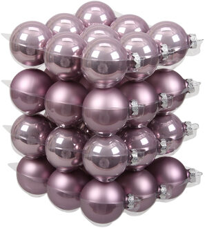 Othmar decorations Kerstballen - 36x st - salie paars/lichtpaars - 6 cm - glas - mat/glans