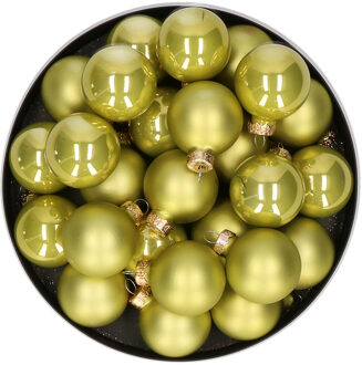 Othmar decorations Kerstballen set van glas 36x stuks oasis groen 4 cm