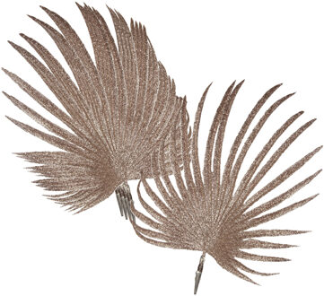 Othmar decorations Kerstboom bladeren/takken - 12x st - op clip - champagne - 27 x 25 cm - kerstversiering