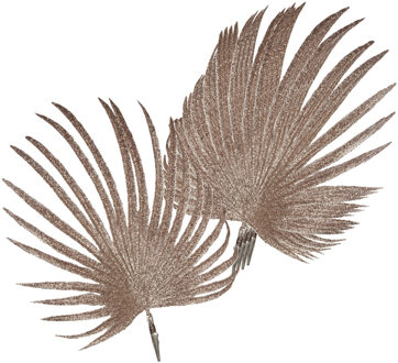 Othmar decorations Kerstboom bladeren/takken - 6x st - op clip - champagne - 27 x 25 cm - kerstversiering