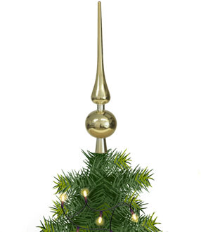 Othmar decorations Kerstboom piek - goud - 28 cm - kunststof - kerstpiek Goudkleurig
