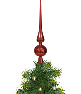 Othmar decorations Kerstboom piek - rood - 28 cm - kunststof - kerstpiek