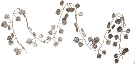 Othmar decorations Kerstboom slinger - met bladeren - champagne - 200 cm - kunststof - kerstboomversiering