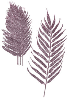 Othmar decorations Kerstdecoratie bladeren/bladtakken- 12x stuks - lichtroze - 24 cm -glitter