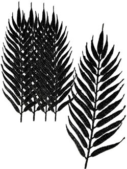 Othmar decorations Kerstdecoratie bladeren/bladtakken- 12x stuks - zwart - 24 cm -glitter