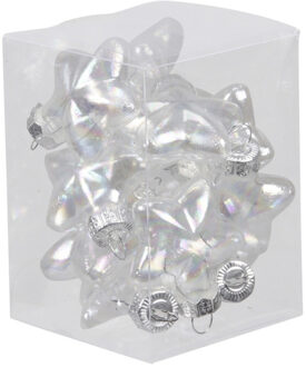 Othmar decorations Kersthangers -sterren - 12x -parelmoer - 4 cm