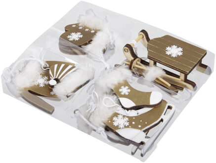Othmar decorations kersthangers?-?winter - 6x - hout - goud
