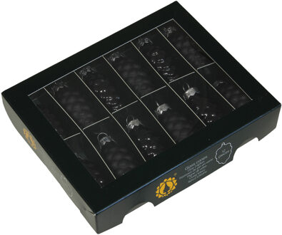 Othmar decorations Kerstornamenten dennenappels - 24x st - zwart - glas - 6 cm - mat/glans