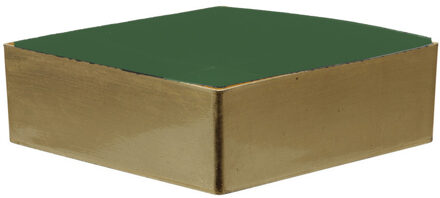 Othmar decorations Kerststukje maken basis materiaal -dienblad goud 20 x 20 x 6 cm - met steekschuim