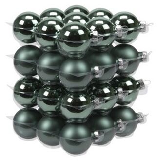 Othmar decorations Kleine kerstballen - 36x st - emerald groen - D4 cm - glas - kerstversiering