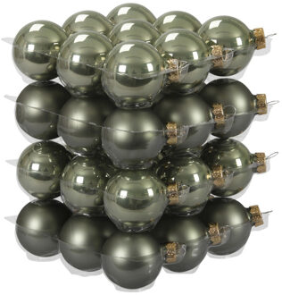Othmar decorations Kleine kerstballen - 72x st - legergroen - D4 cm - glas - kerstversiering