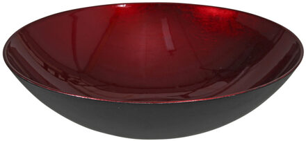 Othmar decorations Kunststof decoratie schaal rood rond D28 cm - Decoratieve Schaal (binnen)