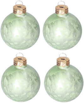 Othmar decorations Luxe kerstballen - 12x - 6 cm - olijf groen - glas - Kerstbal