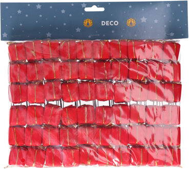 Othmar decorations Mini cadeautjes op stekers - 60x -?rood - 2,5 x 2,5 cm - kerststukje decoratie instekers Multi